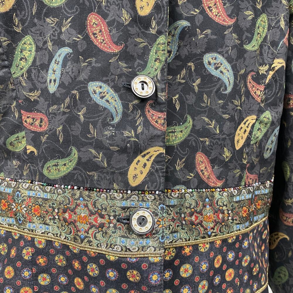 Vintage Howard Wolf Womens Size 18 Paisley Printed Button Up Blazer Jacket - Picture 5 of 7